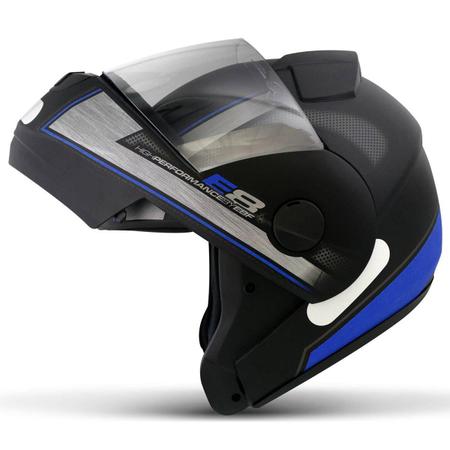 Imagem de Capacete Articulado Moto Ebf E8 Performance Azul Fosco