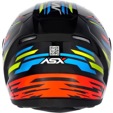 Imagem de Capacete Asx City Arrow Preto Azul Amarelo Mais Viseira Fume