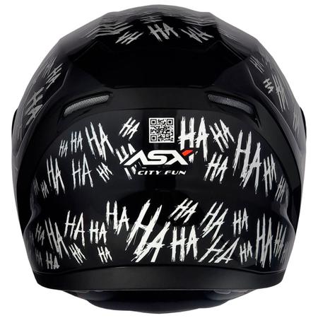 Imagem de Capacete ASX City Fun Preto Branco