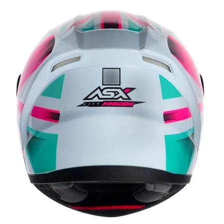 Imagem de Capacete ASX City Kingdom Branco Rosa Tiffany