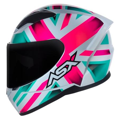 Imagem de Capacete ASX City Kingdom Branco Rosa Tiffany