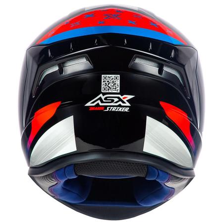 Imagem de Capacete ASX Draken Striker Preto Azul Vermelho