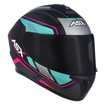 Imagem de Capacete Asx Draken Wind Fosco Preto / Tiffany / Pink