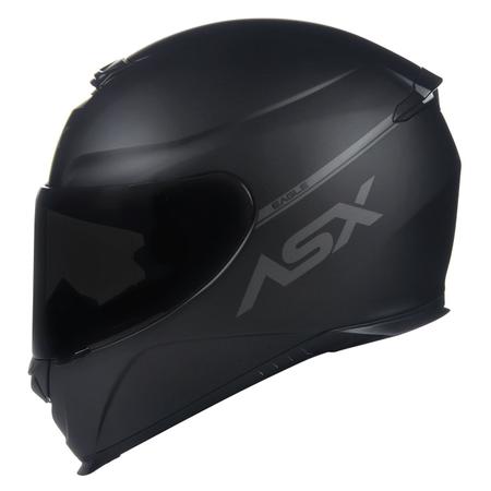 Imagem de Capacete Asx Eagle Solid Fosco Preto Cinza