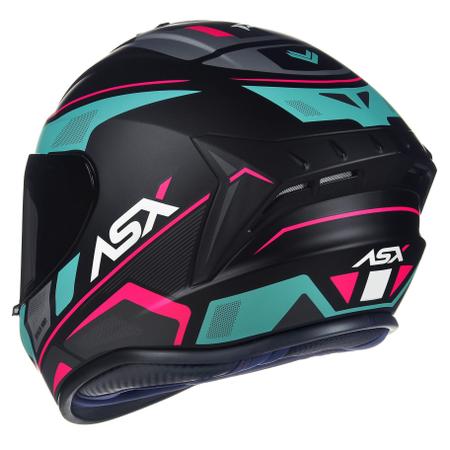 Imagem de Capacete Asx Moto Wind Rosa Feminino Esportivo + Viseira