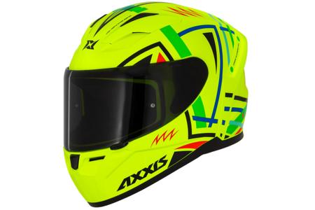 Imagem de Capacete Axxis Segment Mandala Amarelo Fluorescente Esportivo Moto Motociclista
