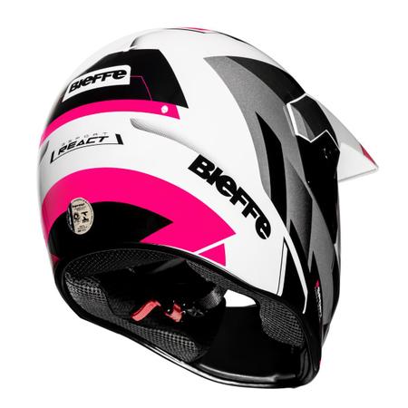 Imagem de Capacete Bieffe 3 Sport React Branco e Pink