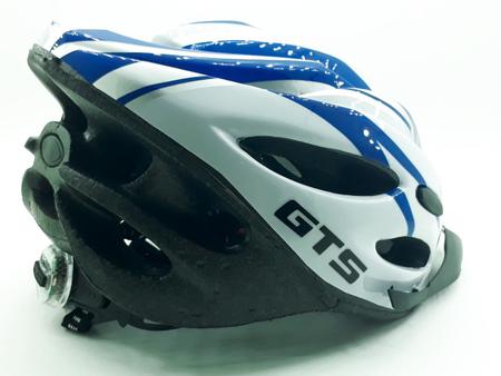 Imagem de Capacete Bike Ciclismo GTS Out Mold com LED - Branco e Azul