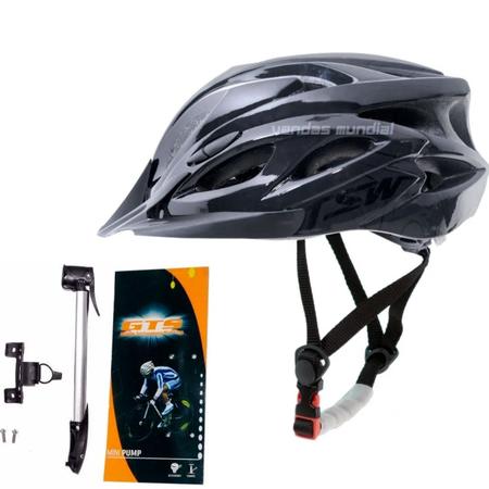 Imagem de Capacete Ciclismo Tsw Bike Mtb + Mini Bomba + Suporte