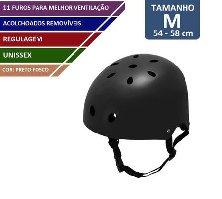 Capacete Atrio Coquinho Tam. M Preto Fosco - ES279 - Ri Happy