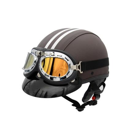 Capacete Coquinho Br 101 Cafe Com Pala Retro Amarelo Pp - BR101 Imagem de Capacete Coquinho Br 101 Cafe Com Pala Retro Amarelo Pp