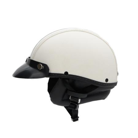 Capacete Coquinho Scooter Elétrica Bike Skate Patinete Br101 Premium Branco  Viseira Fume (G - VESTE 59/60)