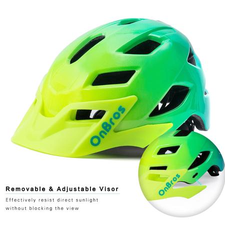 Imagem de Capacete de bicicleta OnBros Kids para 5-14 meninos/meninas com viseira de 50-57 cm