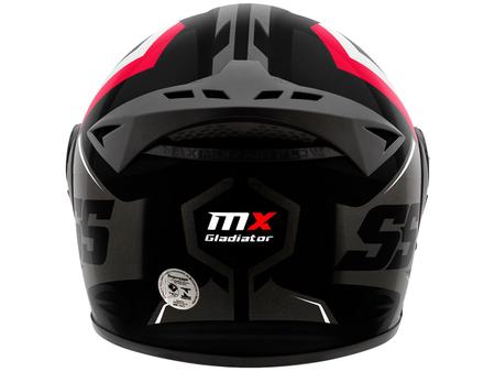 Imagem de Capacete de Moto Articulado Mixs Helmets Gladiator Super Speed Cinza e Vermelho Tamanho 56