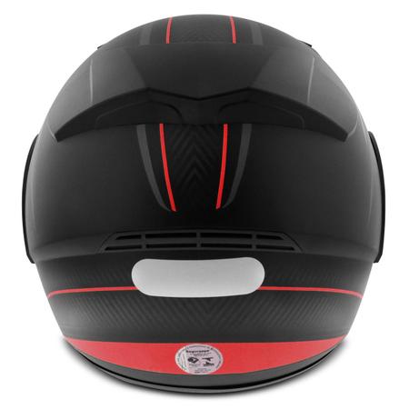 Imagem de Capacete Escamoteável Robocop EBF Novo E8 V Power Preto Fosco e Vermelho Moto