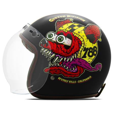 Imagem de Capacete Etceter Mad Dogs Fosco Aberto Moto Custom Café Racer Street Tracker Scrambler