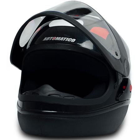 Imagem de Capacete Fechado Moto Preto Com Vermelho Automático Tamanho 56