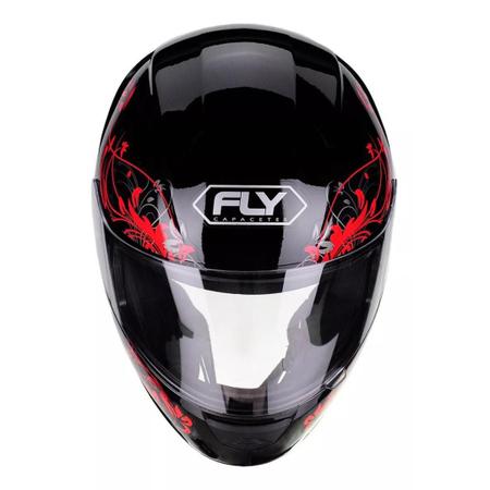 Imagem de Capacete Feminino Fly F9 Lyrical Preto Brilhante Vermelho