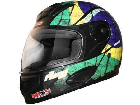 Imagem de Capacete Flag Mixs Preto e Verde Tamanho 58