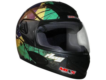 Imagem de Capacete Flag Mixs Preto e Verde Tamanho 58