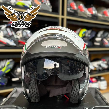 Capacete gp tech open of669 mono metalizado cinza n56 - masculino - feminino - motoqueiro - motociclista - urbano - oculos interno Imagem de Capacete gp tech open of669 mono metalizado cinza n56 - masculino - feminino - motoqueiro - motociclista - urbano - oculos interno