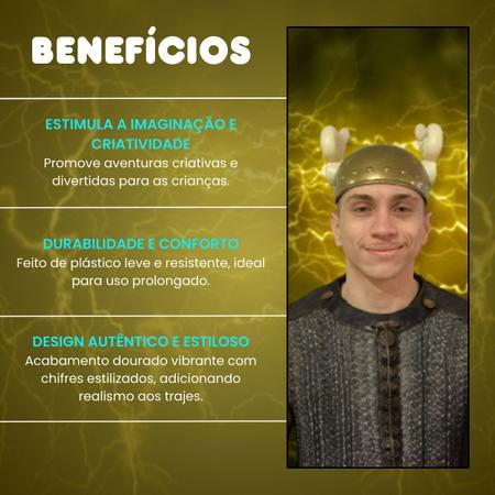 Imagem de Capacete Grego Hermes Dourado com Asas