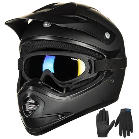 Imagem de Capacete ILM Youth Kids ATV Motocross B07 Matte Black DOT