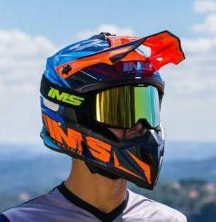 Imagem de Capacete Ims Extreme Azul Laranja Trilha Motocross