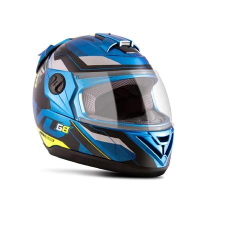 Imagem de Capacete Liberty Evolution 788 G8 Evo Azul e Amarelo Brilhante TAM. 56 Pro Tork - CAP-717AZAM