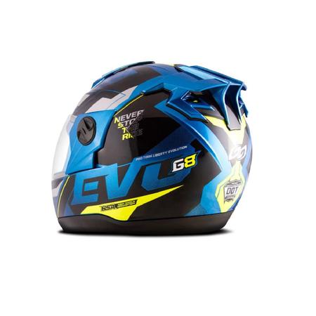 Imagem de Capacete Liberty Evolution 788 G8 Evo Azul e Amarelo Brilhante TAM. 56 Pro Tork - CAP-717AZAM