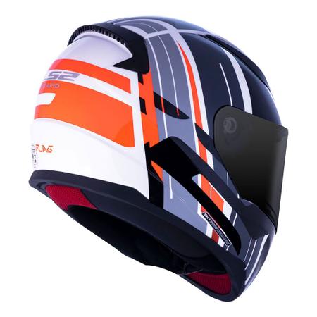 Imagem de Capacete LS2 FF353 Rapid Flag Preto e Laranja Brilhante Masculino e Feminino Moto Fechado