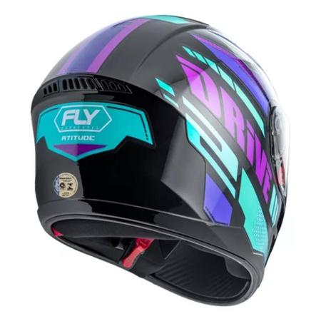 Imagem de Capacete Masculino Fly Drive 2 Hg Atitude Roxo Fechado