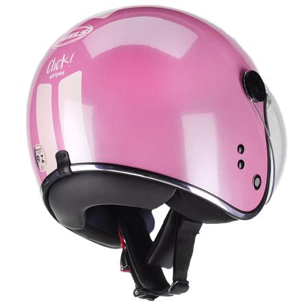 Imagem de Capacete Moto Aberto Peels Click Stripes Rosa Perolado Branco