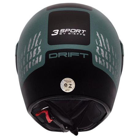 Imagem de Capacete Moto Bieffe 3 Sport Drift Verde Militar Fosco Preto