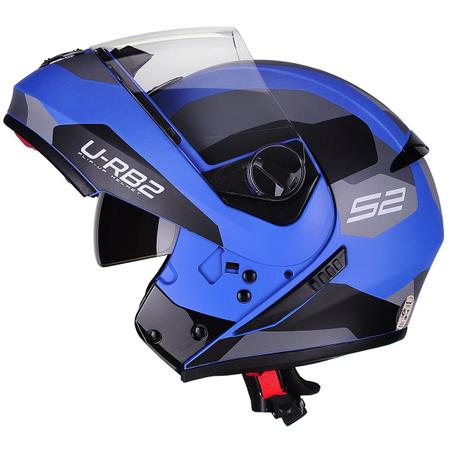 Imagem de Capacete Moto Escamoteável Robocop Peels Urban Sync 2 Azul Fosco