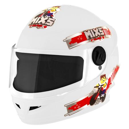 Imagem de Capacete Moto Fechado Infantil Criança Mixs Start Blocks Kids Seguro Tamanho 54