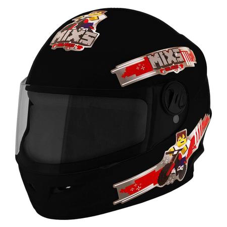 Imagem de Capacete Moto Fechado Infantil Criança Mixs Start Blocks Kids Seguro Tamanho 54