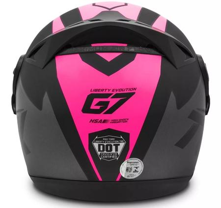 Imagem de Capacete moto fechado liberty evolution g7 feminino rosa preto fosco