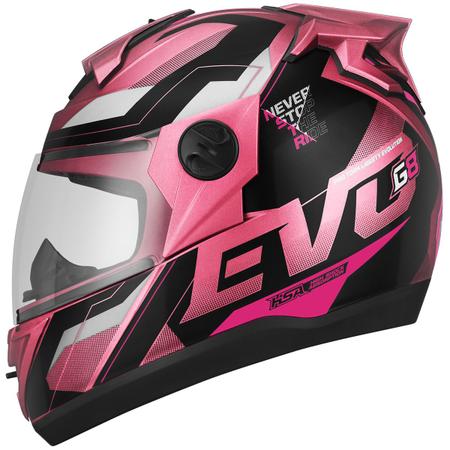 Imagem de Capacete Moto Fechado Pro Tork G8 Evo Feminino Masculino Com Narigueira Vis. Cristal 