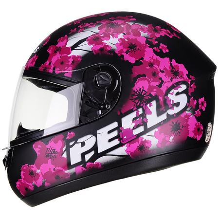 Imagem de Capacete Moto Feminino Peels Spike Blossom Preto Fosco Rosa