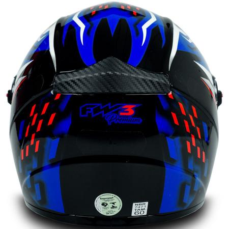 Imagem de Capacete Moto Gt5 Azul Vermelho Tam 56 + Viseira Camaleão