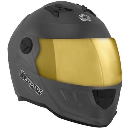 Imagem de Capacete Moto Masculino E Feminina Fechado Pro Tork Stealth Solid Fosco Vis. Dourada