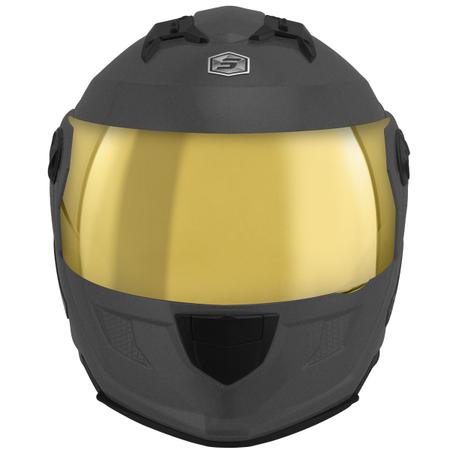 Imagem de Capacete Moto Masculino E Feminina Fechado Pro Tork Stealth Solid Fosco Vis. Dourada