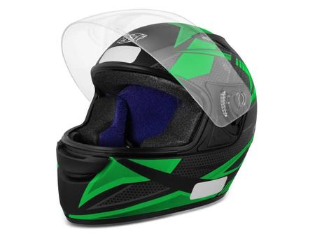 Imagem de Capacete moto new spark flash tamanho 60/preto fosco/verde 1189060f10