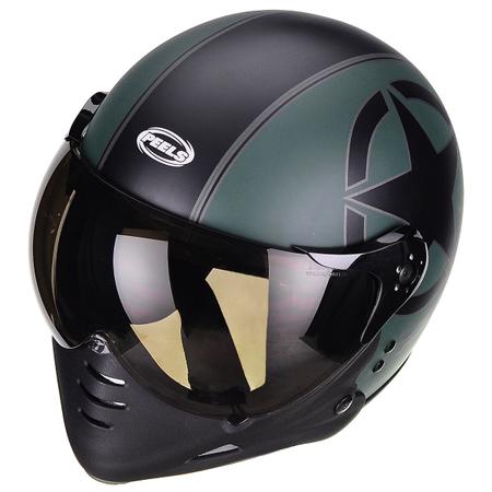 Imagem de Capacete Moto Peels F-21 Us Army Verde Militar Preto Fosco Com Duas Viseiras