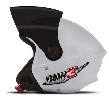 Imagem de Capacete Moto Pro Tork Aberto New Liberty 3 Three Branco Com Viseira Fumê + Capa de Chuva Pioneira