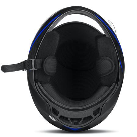 Imagem de Capacete Moto R8 Pro Fosco Com Viseira Fumê Azul Tamanho 60 Pro Tork