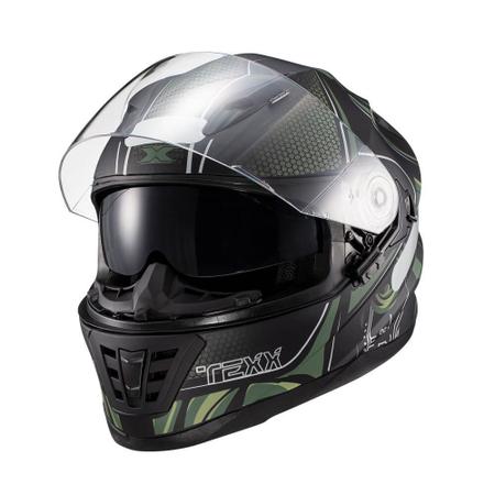 Imagem de Capacete Moto Texx Wing Cyrax Integral Viseira Solar Verde