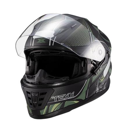 Imagem de Capacete Moto Texx Wing Cyrax Integral Viseira Solar Verde