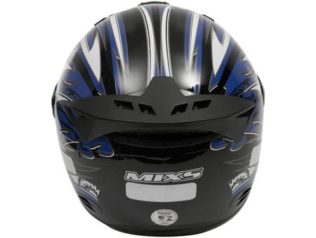 Imagem de Capacete MX Cobra Plus Mixs  Preto e Azul - Tam. 58